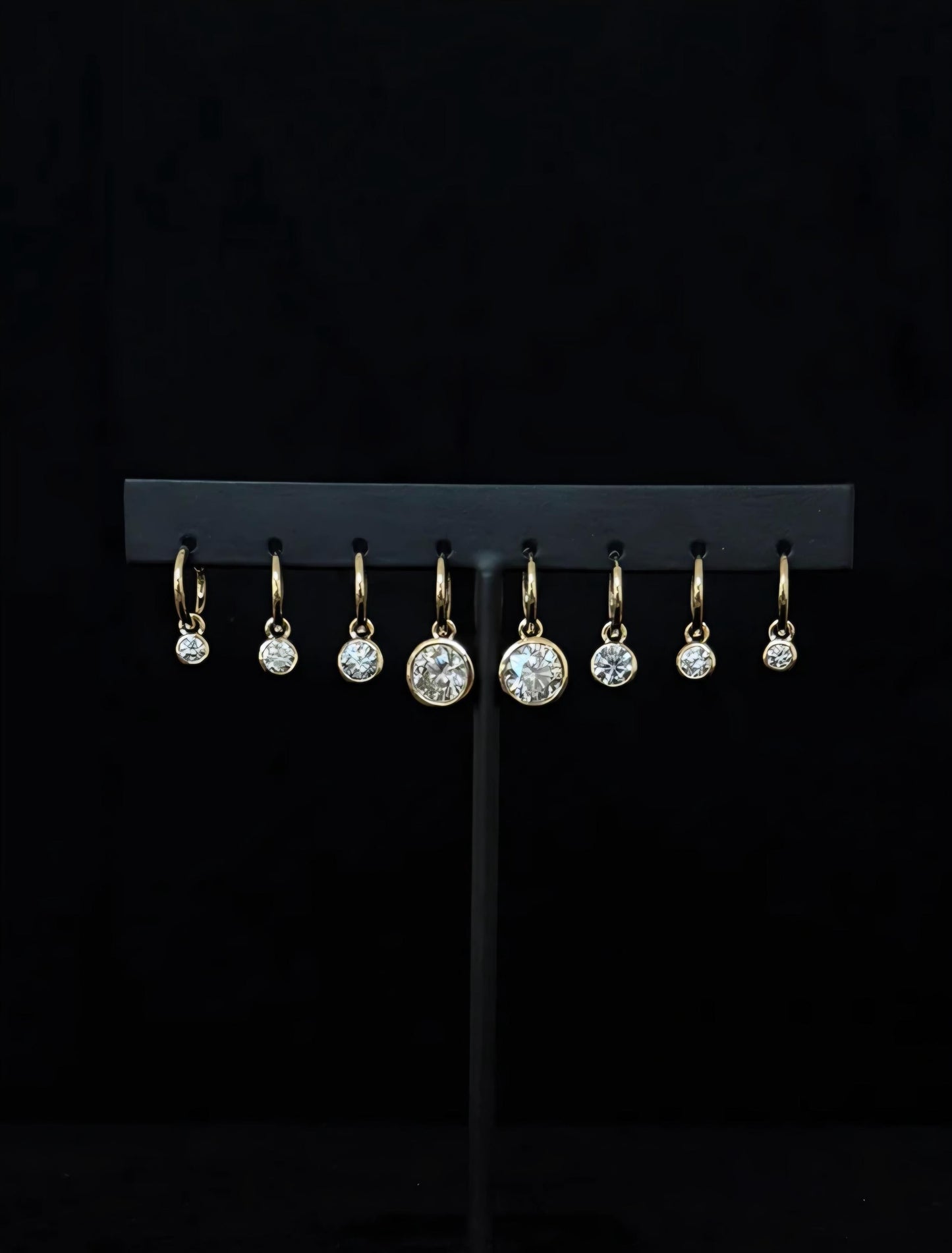 Bezel Set Diamond Drop Huggie Earrings (.40 ct)