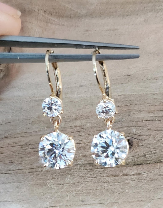 Diamond Drop Earrings: 4.6ctw 14k Yellow Gold Bridal Jewelry