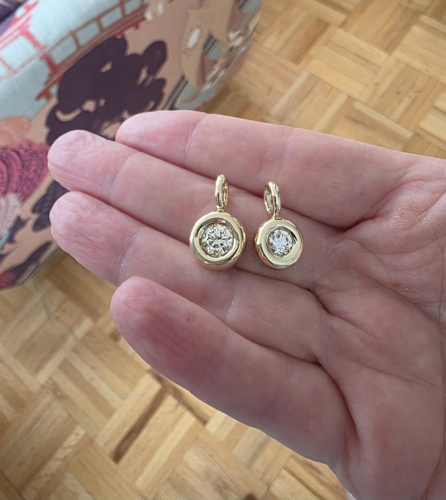 Bezel Set 1 Carat Diamond Pendant: 14k Gold Solitaire