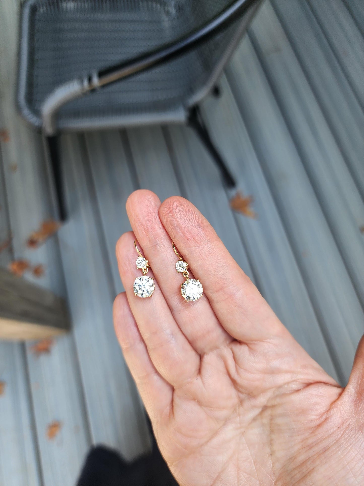 Diamond Drop Earrings: 4.6ctw 14k Yellow Gold Bridal Jewelry