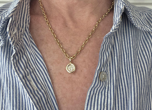 Bezel Set 1 Carat Diamond Pendant: 14k Gold Solitaire