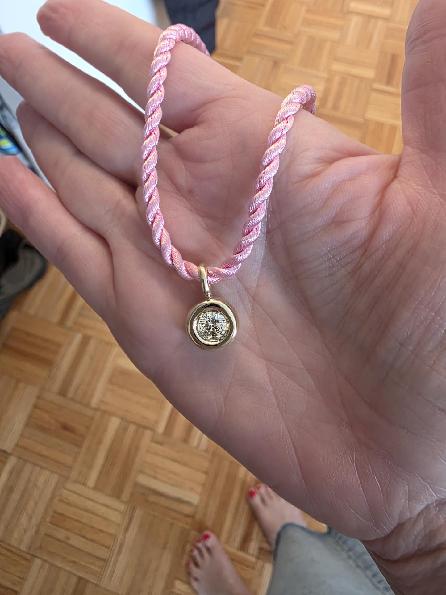 Bezel Set 1 Carat Diamond Pendant: 14k Gold Solitaire