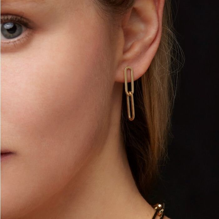 14K gold Paperclip Earrings