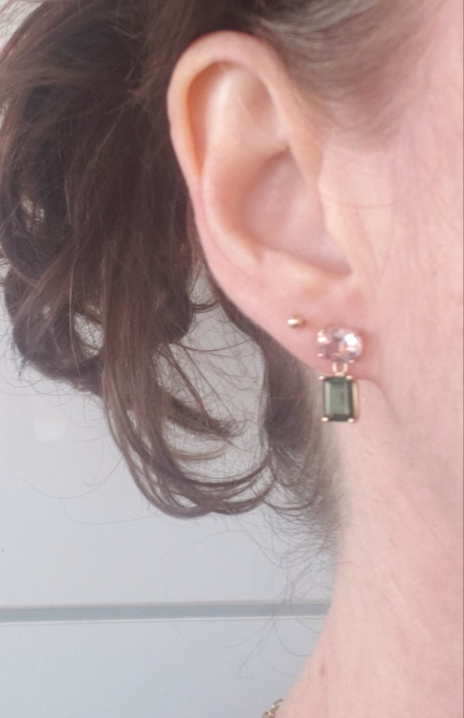 Pink Topaz and Tourmaline Earrings