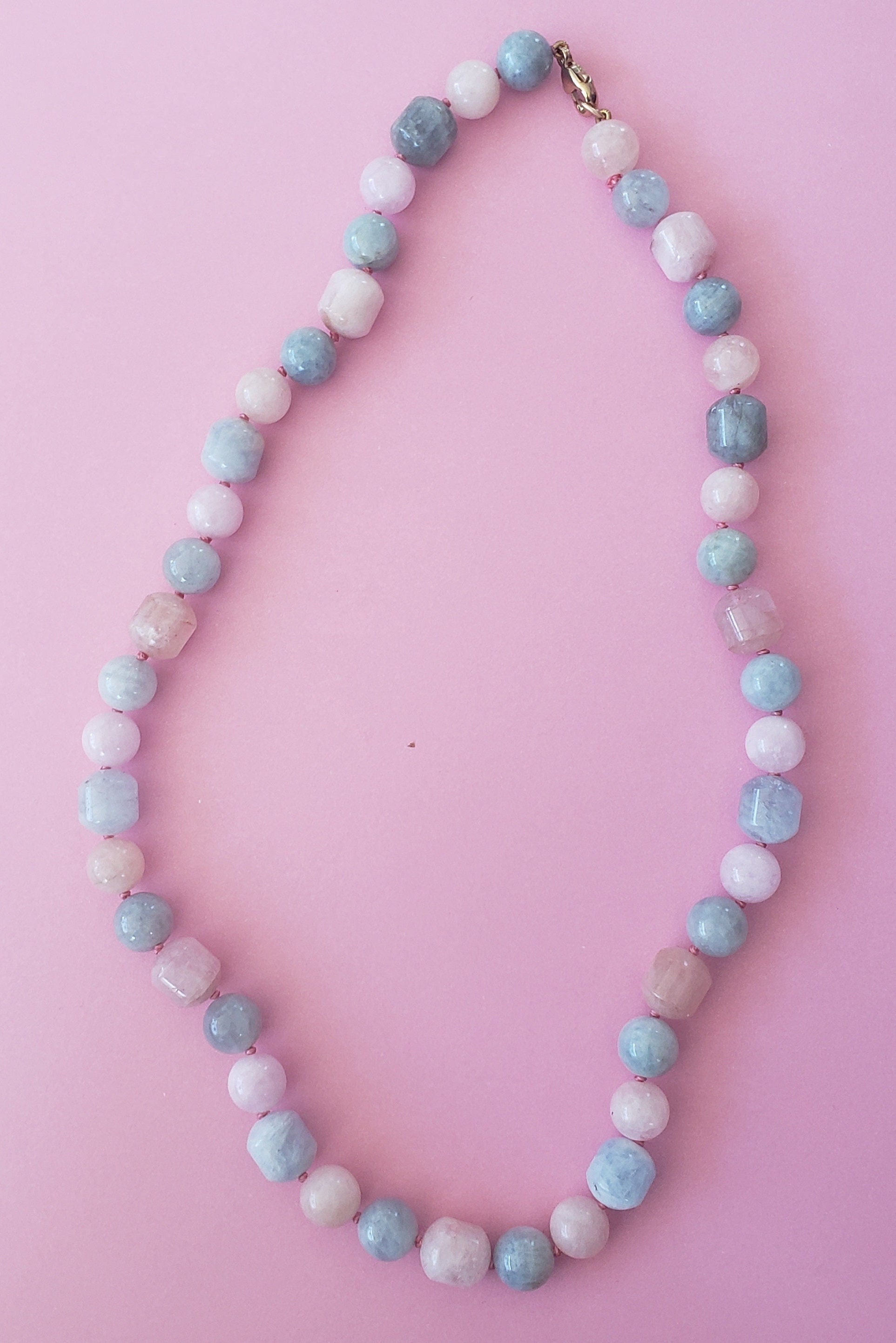 One-of-A-Kind Aquamarine and Morganite Strand