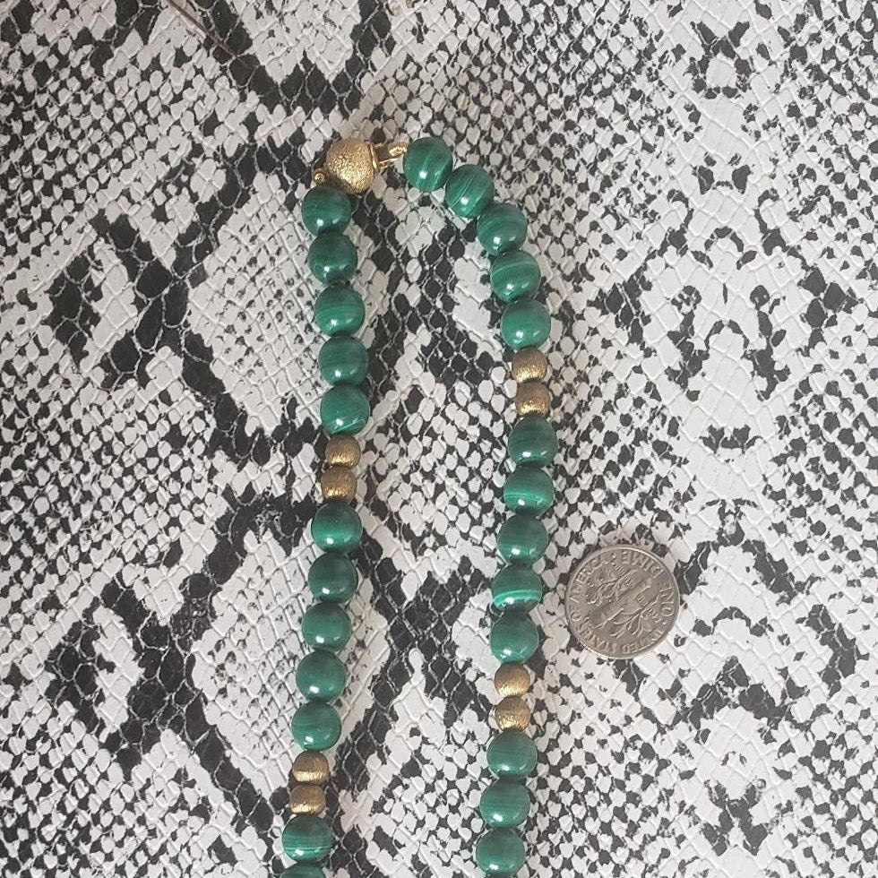 Malachite and Gold Necklace