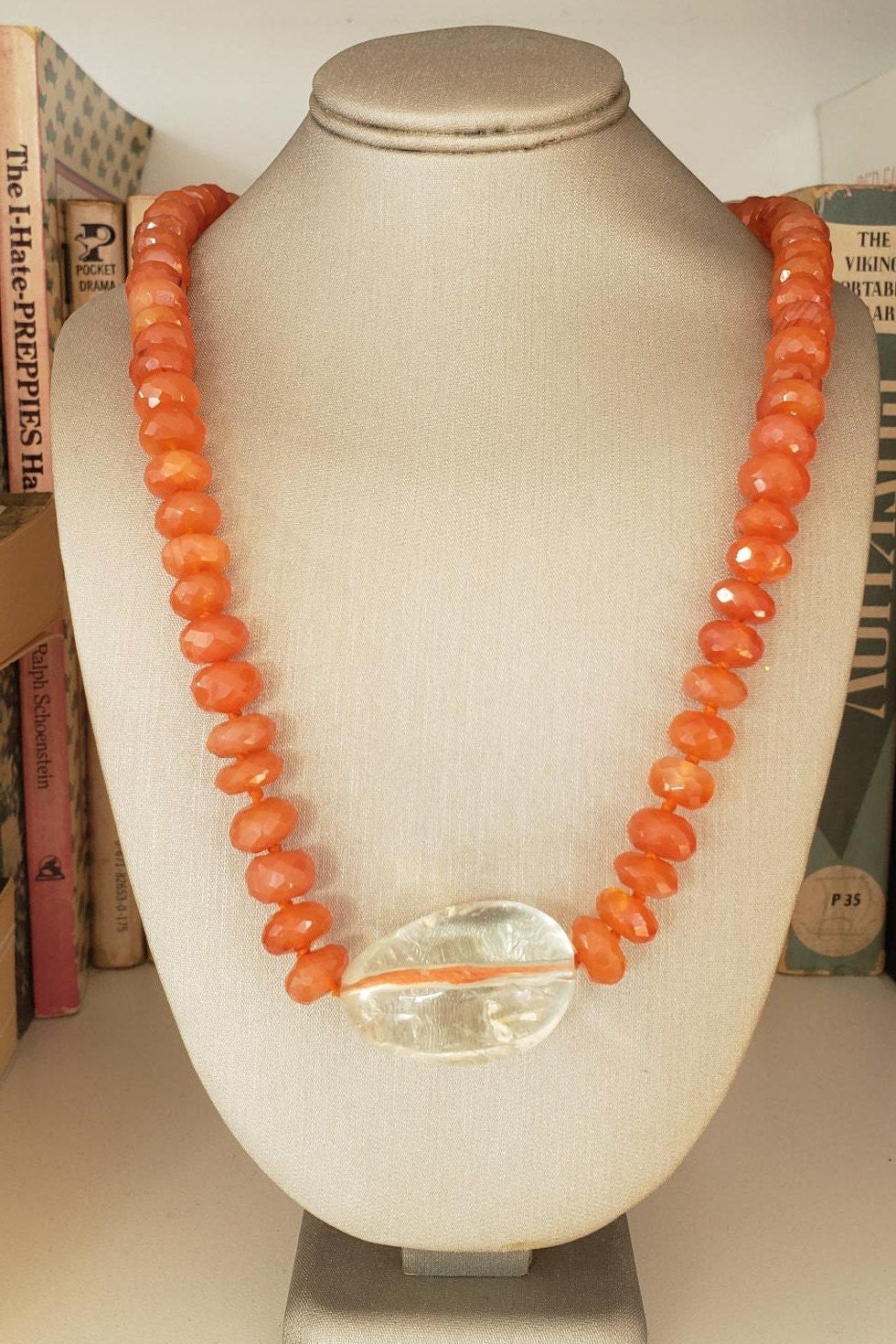 Carnelian and Fluorite Beaded Necklace