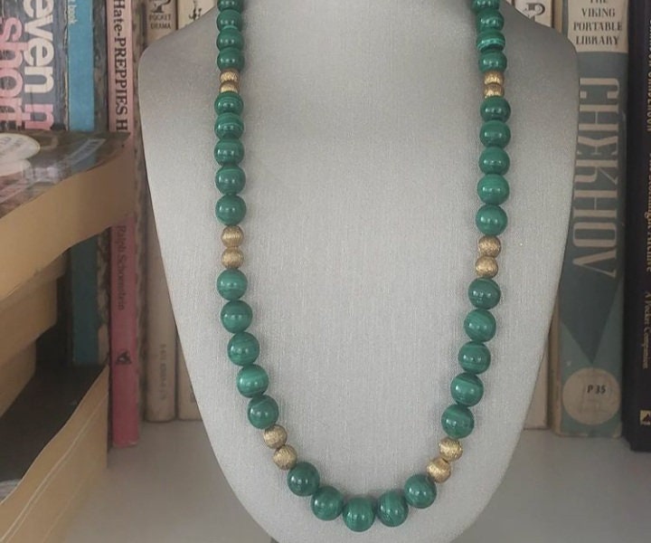 Malachite and Gold Necklace