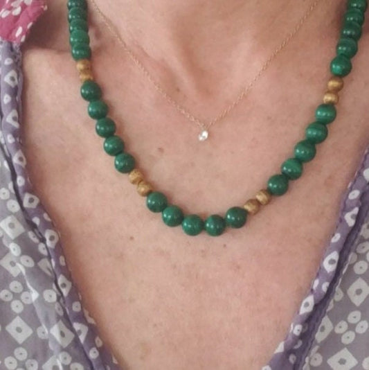 Malachite and Gold Necklace