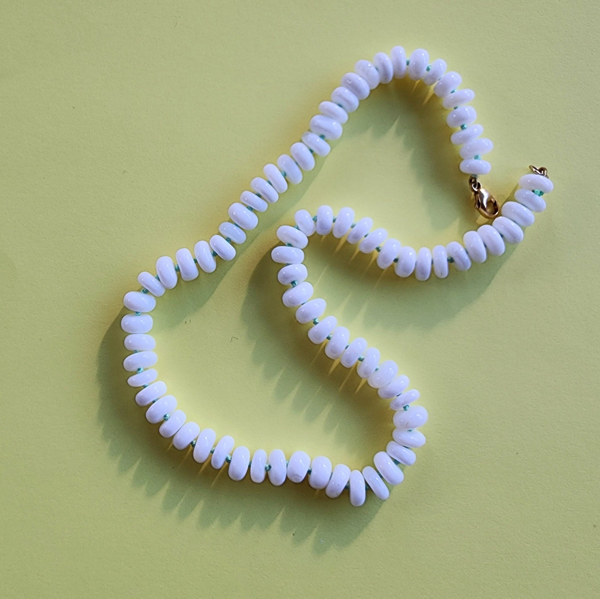 White Opal Beaded Necklace