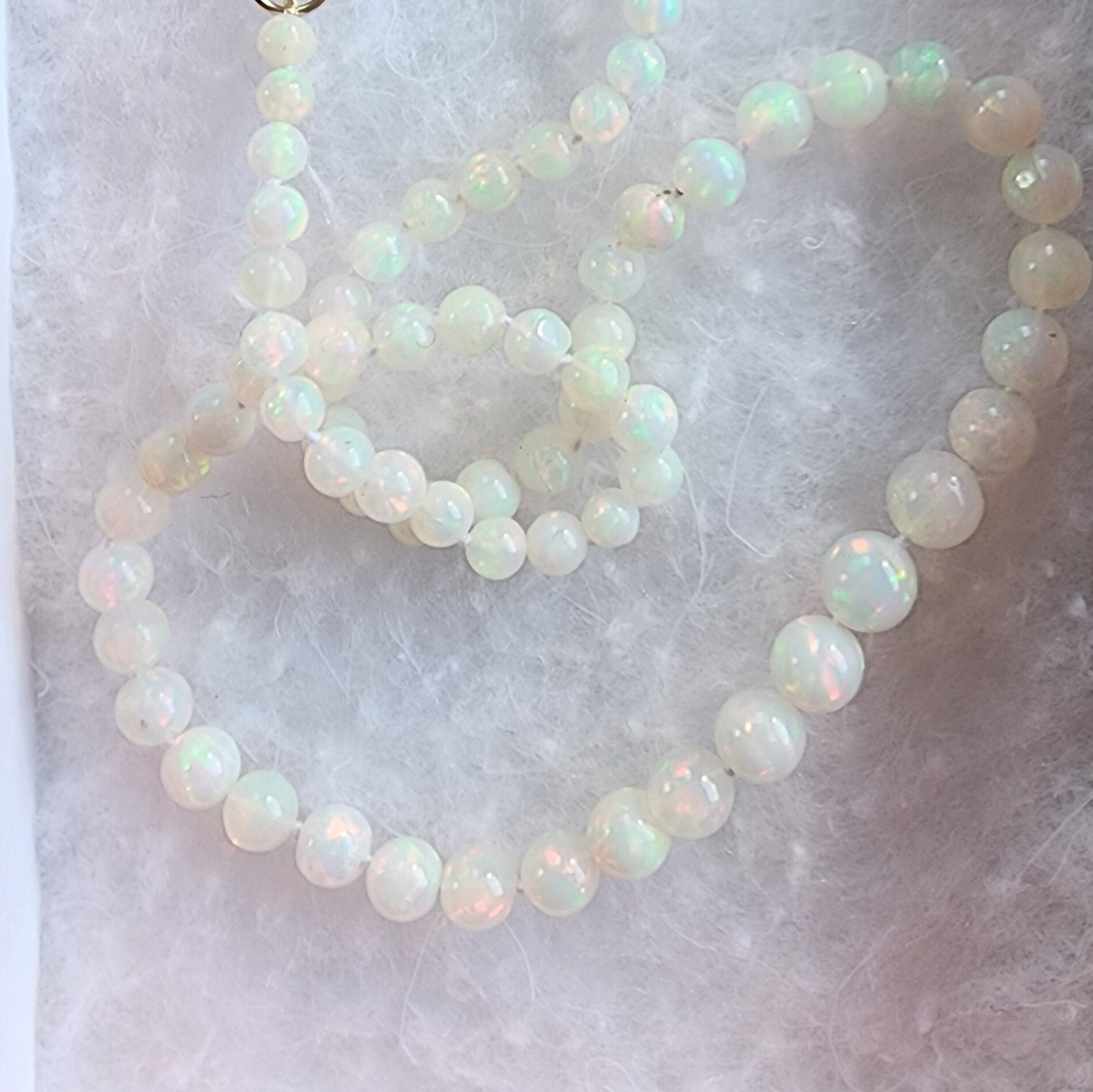 Graduated Ethiopian Opal Hand Knotted Necklace