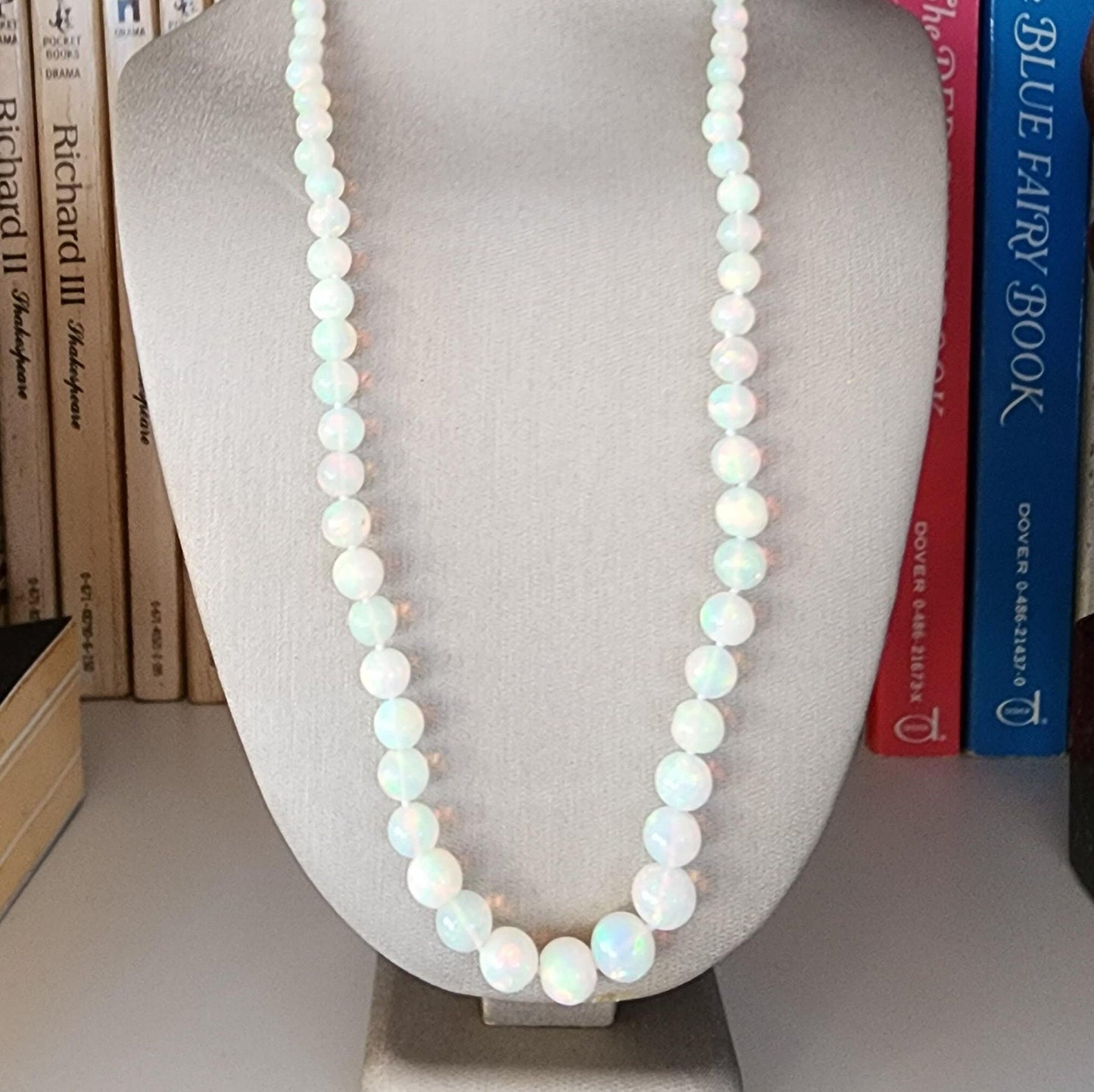 Graduated Ethiopian Opal Hand Knotted Necklace