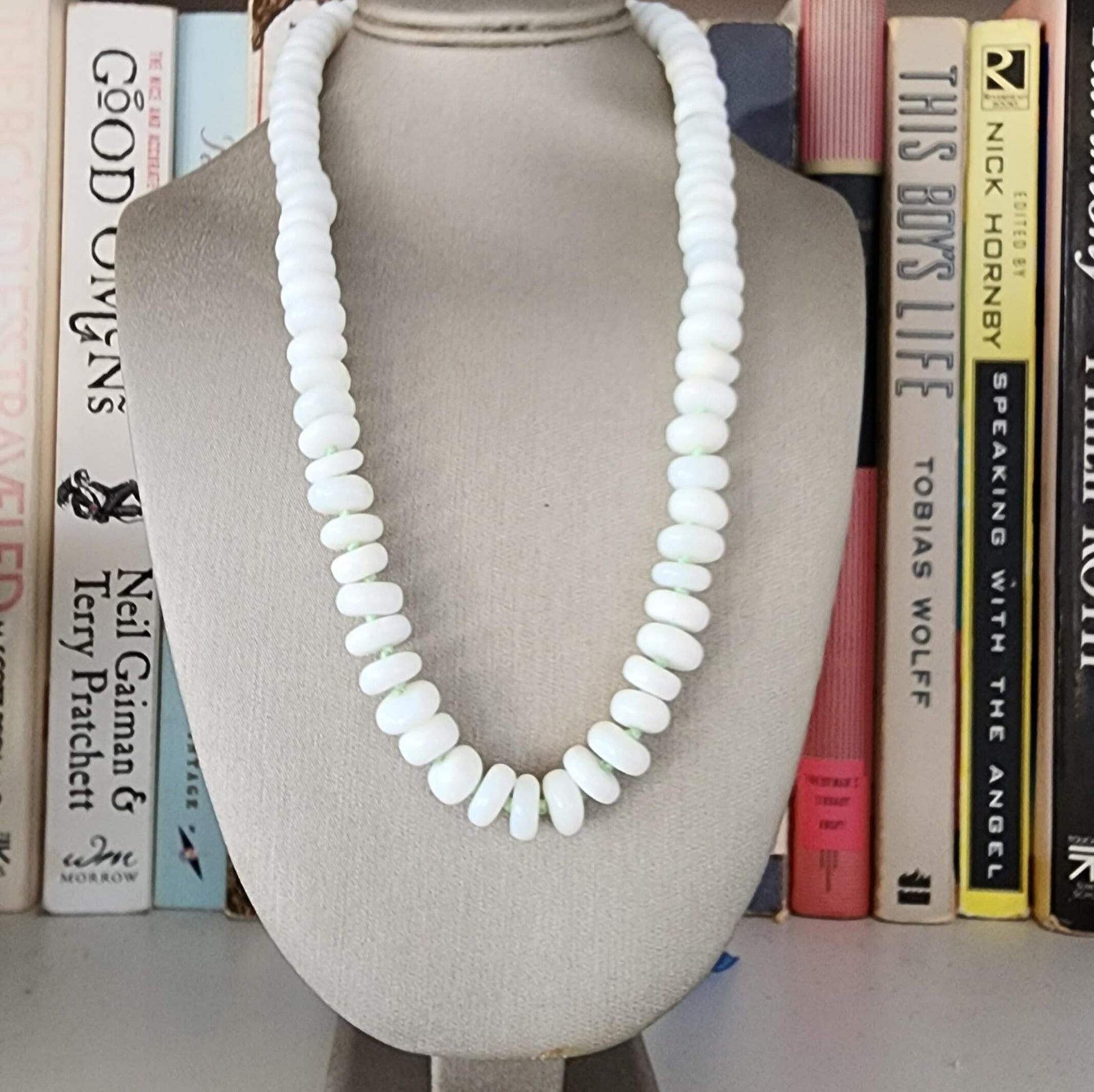 White Opal Beaded Necklace