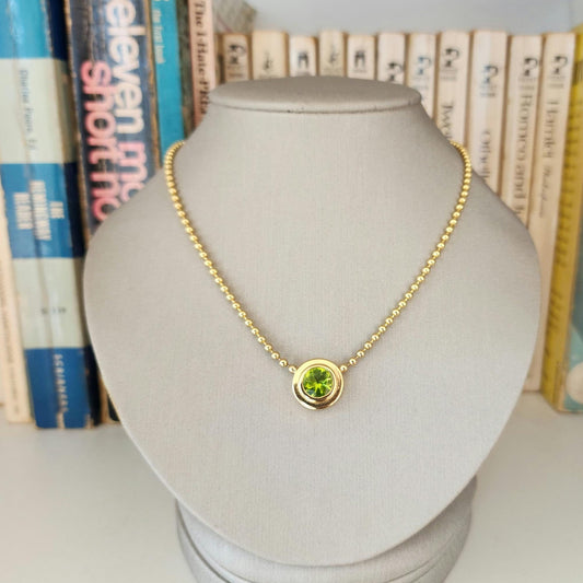 Peridot Double Bezel Necklace